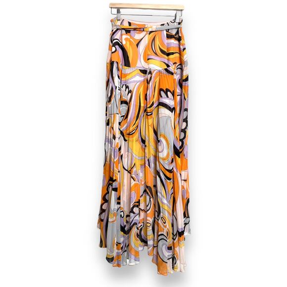 Marciano Mulitcolor Two Piece Retro 70's Blouse and Maxi Skirt Set Women's M - Picture 9 of 16